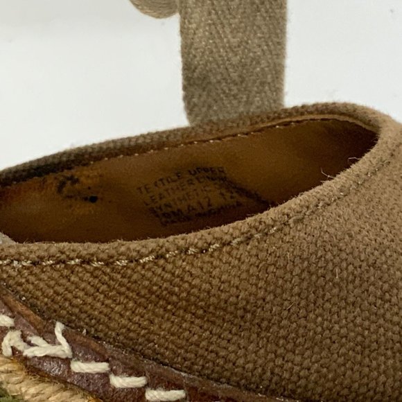 TORY BURCH Platform High Heel Shoes Brown Green Womens Size 10 M Rope Leather - Picture 10 of 11